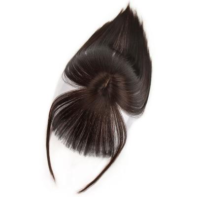 China Air Blows Wholesale Easy To Wear Gray Tassel Fringe Hair Bangs Extensions Air Cover 3D Synthetic Hair Blow Wig for sale