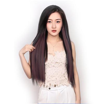 China I-tip Hair Pretty Gradient Color Straight Hair 24 Inch Ear Hair Extensions Hanging Dye Seamless Clips In Hair Extension for sale