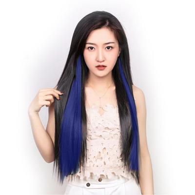 China I-Tip Hair Pick Gradient Multicolor Color Beautiful 24 Inch Ear Piece Wig Straight Hair Hanging Dye Extensions With Clip for sale