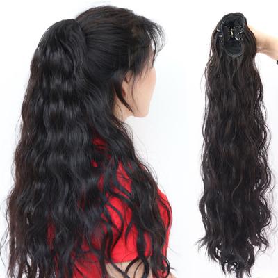 China 23inch Water Wave Beauty Hair Extension Synthetic Hair Braid Headband Grab Clip Wig Tied Rope Ponytail for sale