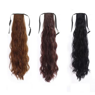 China Wholesale Synthetic Synthetic Water Wave Hair Braids Hair Extensions Grab Clip Tied Rope Ponytail for sale