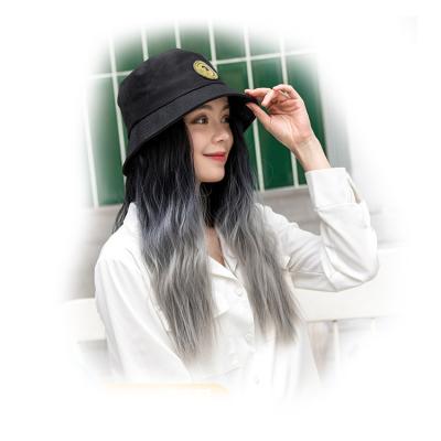 China Wholesale Simulation Gradient Straight Hair Synthetic Wig 20inch Water Wave Chemical Fiber Hair Wigs Cap for sale