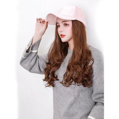 China Other Beautiful Invisible Wavy Hair Chemical Fiber Curls 18 Inch Simulation OEM Cap Wig Can Be Used Separately Cap Wig for sale