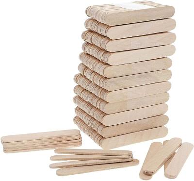 China Eco-friendly Laser-Cut Craft Sticks 114mm Wooden Bamboo Popsicle Ice Cream Sticks For Diy Craft for sale