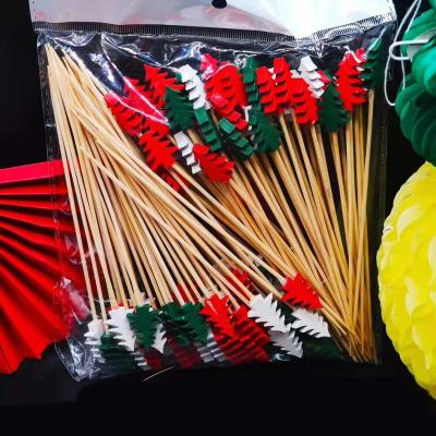 China Factory hot sale fancy bamboo appetizer cocktail easily cleaned flexible bamboo sticks for barbecue for sale