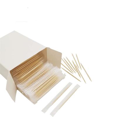 China OEM ECO Bamboo Convenience Biodegradable Factory Direct Sales Natural Paper Wrapped Three Sides Sealed Bamboo Toothpicks Made in China for sale