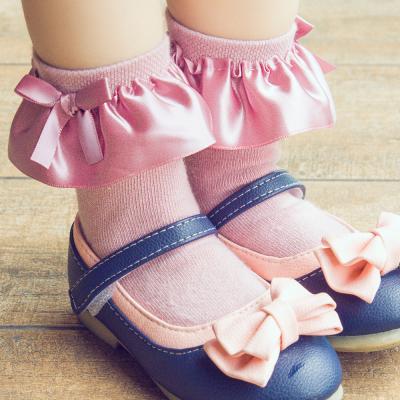 China Autumn Baby Girl Socks Princess Antibacterial Bow Spring Cotton Breathable Children Socks for sale