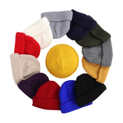 China COMMON Fashion Casual Warm Simple Beanies Adult Caps Men Women Fisherman Knitted Winter Hats for sale