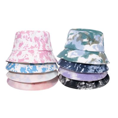 China Checked Multicolor Stylish Women And Men Tie Dye Sun Hat Summer Designer Bucket Hats For Adult for sale