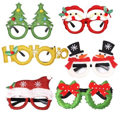 China For Christmas Party Santa Claus Snow Man Deer Kids Glass Christmas Tree Christmas Party Decorative Props for sale