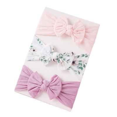 China For Daily Use 3pcs/set Baby Headbands Ties To Bow Elastic Newborn Girls Headbands for sale