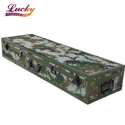 Китай Lucky aluminum rifle case Camouflage aluminum molded weapon pistol shooting airsoft gun case with pre-cut foam продается