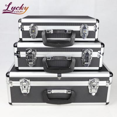 China Lucky Set of 3 Transport Cases Tool Boxes with Aluminium Frame and ABS Customized Aluminum Case In 3 Sizes for sale