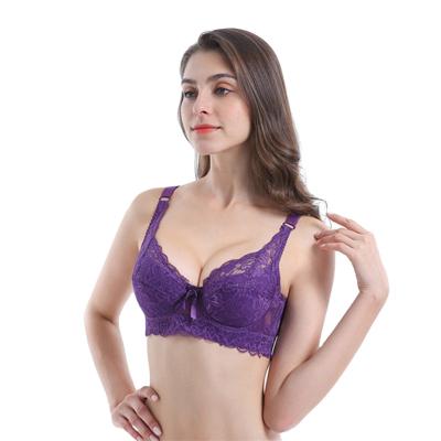 China Viable Thin Cup Size Plus Size Side Bra Cotton Bra Adjustable Lace Gathered Underwire Sexy Ladies Underwear for sale