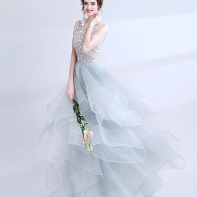 China Anti-static gray dinner host birthday performance annual bridesmaid dress for sale