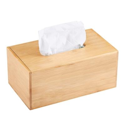 China CLASSIC Factory Wholesale Modern Kitchen And Office Room Small Bamboo Wooden Desktop Tissue Box for sale