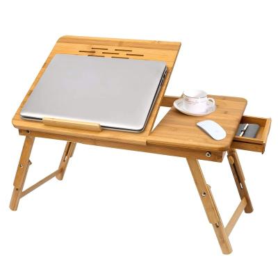 China Foldable Factory Custom Multifunctional Bamboo Laptop Desk Adjustable Bamboo Fold Table Bed Tray for sale