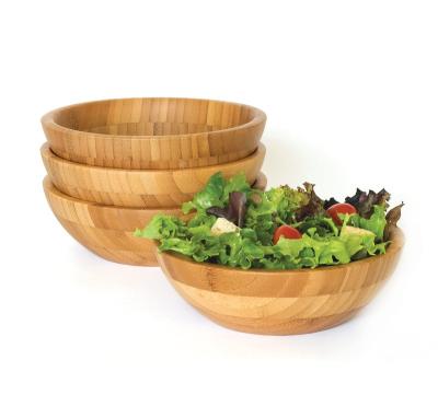 China CLASSIC Factory Wholesale natural Organic Bamboo bowl Round rice Noodle Fruit Salad Bowl for sale