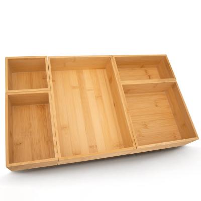 China Stocked Wholesale Bamboo Wooden Storage Box Tray Storage Container Bag Storage Organizer for sale