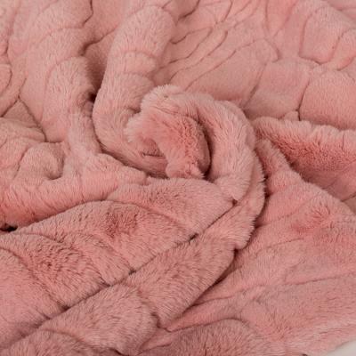 China Wholesale Garment Fabric 100% Polyester 75D Faux Rabbit Fur Soft For Bedding Cover for sale