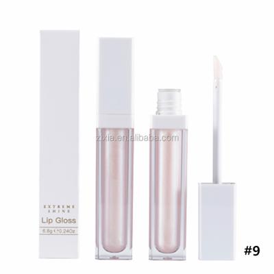 China Waterproof 2021 single white private label low moq wholesale lip gloss lip gloss tubes low gloss 10 colors for sale