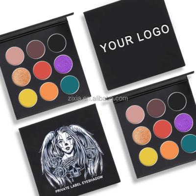 China Waterproof To Make Your Own Brand Eyeshadow OEM 9 Colors Cardboard Eyeshadow Palette Wholesale New Arrival 2021 for sale