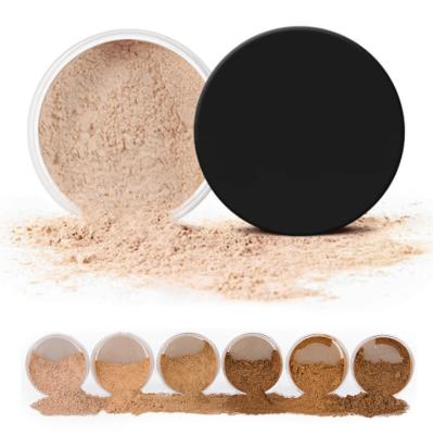 China OEM Logo Natural Custom Foundation Powder Case With 6 Colors Base For Black People, Vegan Loose Setting Powder In Stock for sale