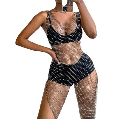 China Women's Breathable Mesh Dress See Through Shiny Black Mesh Summer Dress Knee Length Dress Sexy Clubwear for sale