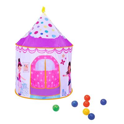 China Soft Toy Lovely Indoor and Outdoor Modern Princess Play Ball House Toy Tent with 100 Plastic Ocean Pit Balls for sale