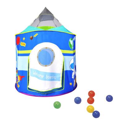 China Toy Spaceship Play Ball House Soft Toy Tent with 100 Plastic Ocean Pit Balls for sale