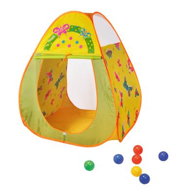 China Toy Hot Selling Soft Indoor and Outdoor Automatic Toy Tent Butterfly Play Ball House with 100 Plastic Ocean Pit Balls for sale