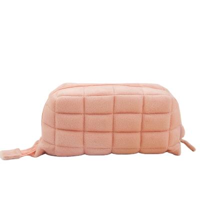 China Fashion Women Pillow Cosmetic Case Girls Large Capacity Soft Pink Pencil Case Storage Makeup Bag for sale