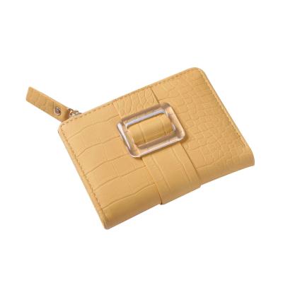 China Wholesale Waterproof Short Fold Ladies Wrist Clips Minimalist Cash Envelope Wallet For Women for sale