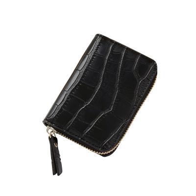 China Leather Purse Mini Bag For Women 2021 fashionable ladies waterproof short section wallet women's crocodile fashion purse for sale