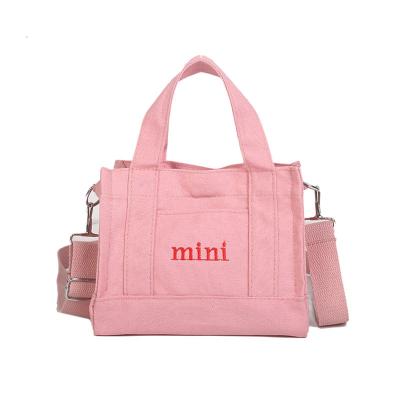 China Fashion High Quality Mini Tote Bag Woman Canvas Material Single Shoulder Bags For Girls for sale