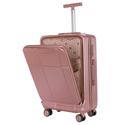 China Trolley 2021 ABS Luggage Travel Set Lightweight Bag ABS Trolley Suitcase Cabin Luggage For Women for sale