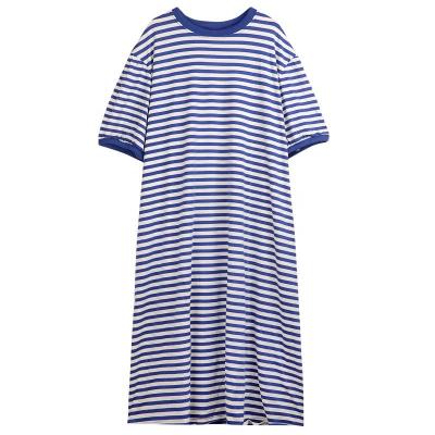 China Summer Breathable Top Quality Comfortable Generous Easy Matching Women's Stripe Casual Dress for sale