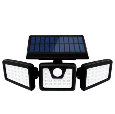 China 72LED IP65 3 cabeça luz de segurança solar com sensor de movimento 360 graus à venda