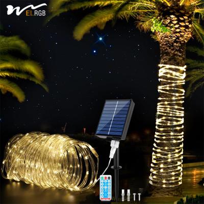 China Luz de cuerda solar 72FT 200 LED 8 modos IP67 Control remoto impermeable Ideal para paisajes en venta