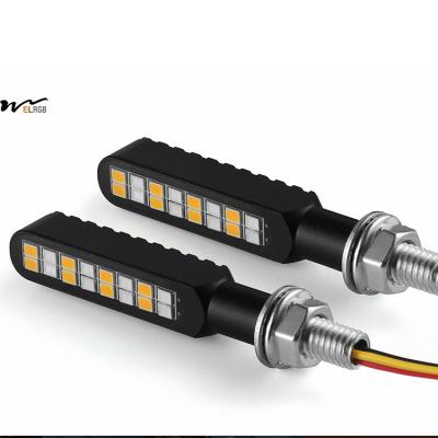 China Red Amber 2PCS Flowing LED Motorcycle Turn Signal Strobe Brake Tail Lights Aluminum Alloy 12V Super Bright for sale