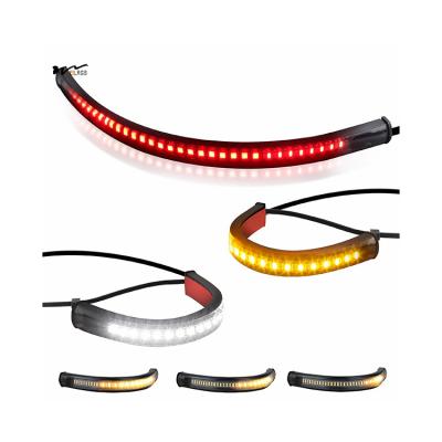 China Front Amber/White Rear Red/Amber Motorcycle LED Turn Signals Fork Light Strip Pack of 3 for sale