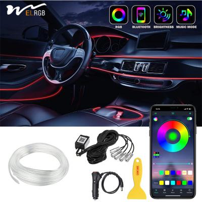 China LED Car Strip Lights Multicolor Interior Lighting Kit 16 Million Colors 5 in 1 APP for sale