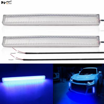 China Universal Super Bright Car Trucks DRL Decoration Lamp Waterproof LED Strips COB Car LED Fog Light Blue for sale