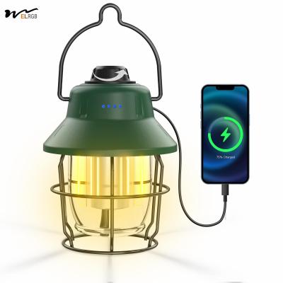 China Mini Retro Camping Lights 1000LM Rechargeable LED Camping Lantern Waterproof 3 Light Modes for sale