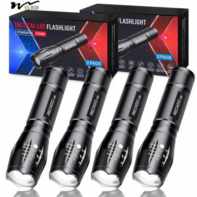 China Tactical Flashlights 4 Pack High Lumens 5 Modes Waterproof Portable Pocket Flash Light for sale