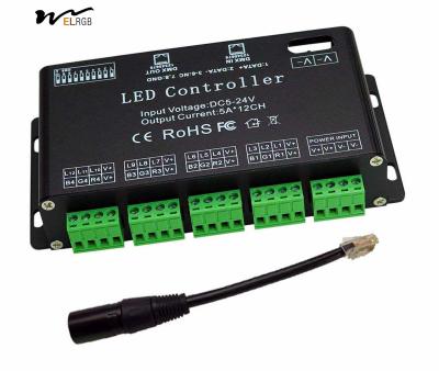 China 12 kanaal DMX Decoder RGB LED lichtstrook Controller Driver DC5V-24V LED module licht Te koop