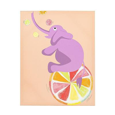 China Modern Cheap Factory Wall Frame Canvas Large Framed Wall Art Cute Elephant Painting for sale