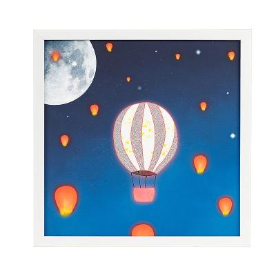 China Hot Cartoon Air Balloon Glitter Art Home Decor Painting Flat Frame for sale