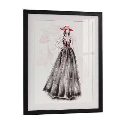 China Modern Elegant Lady Flat Frame Art With Glitter For Home Decor Decoration Fine Art for sale