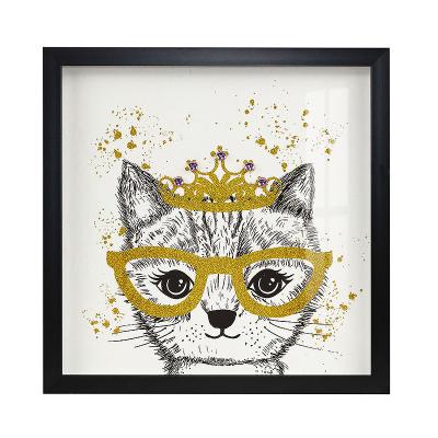 China Modern Flat Art Cat Design Custom Wall Art Frame Decoration For Dining Room for sale